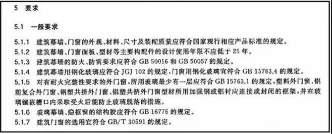 《建筑幕墻、門窗通用技術(shù)條件》(GB/T31433-2015)中5.5.5條規(guī)定